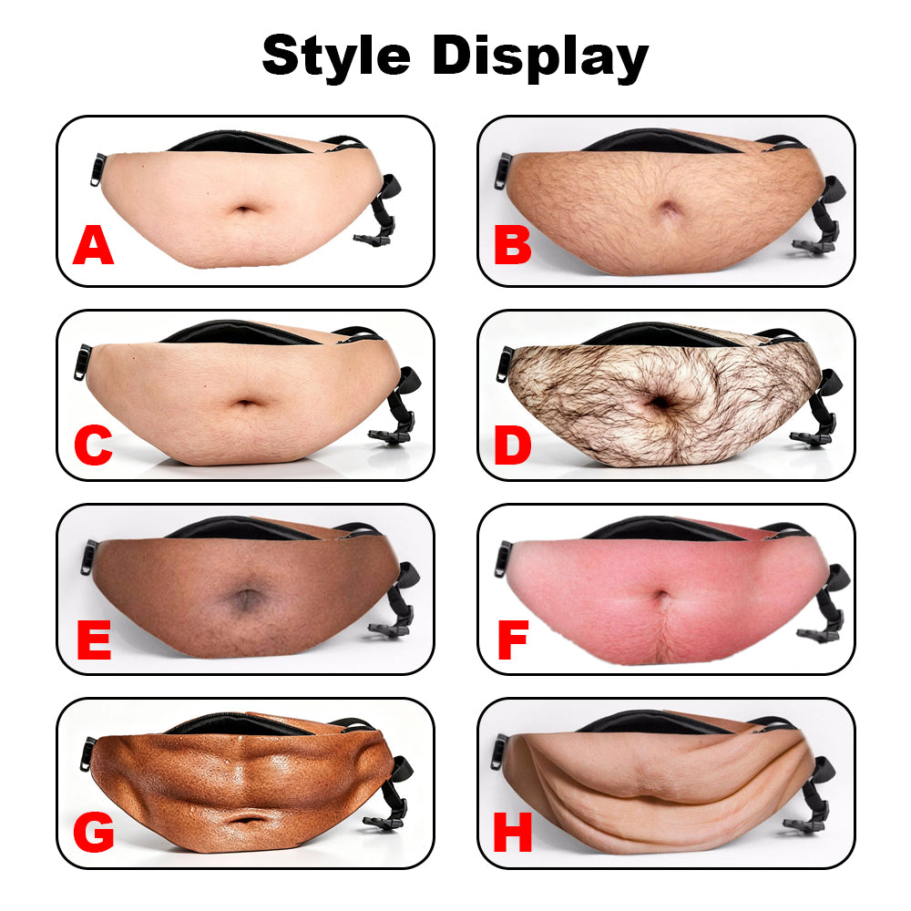 Fun Gifts, 3D Beer Belly Waist Bag, Waterproof, Unisex