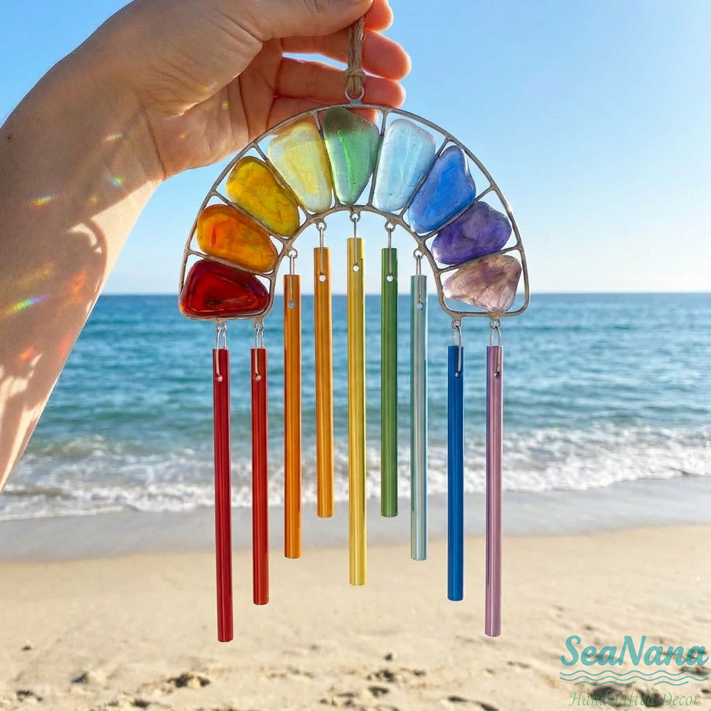 Hummingbird Glass Rainbow Wind Chime