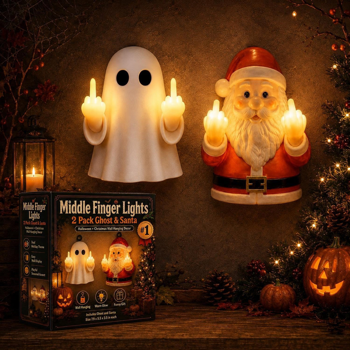 🎅 Santa 👻 Ghost Glowing Night Light 🔥 Now 50% OFF