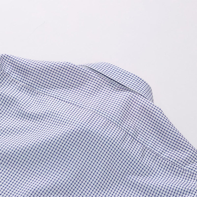 Men's Fitted Short-Sleeved Collared Button-Front Shirt