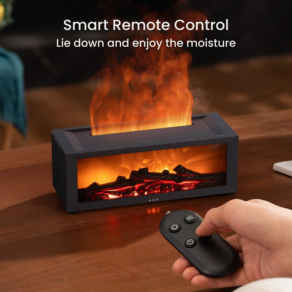 🔥 Fireplace-style simulated flame aromatherapy humidifier