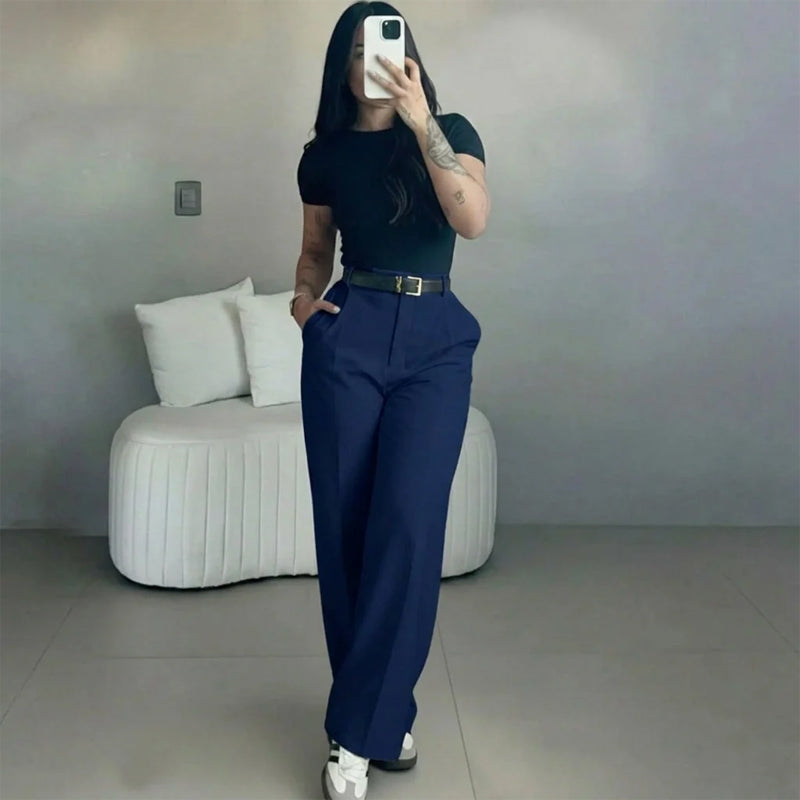 💘Women's High Waist Stretch Wide Leg Suit Pants