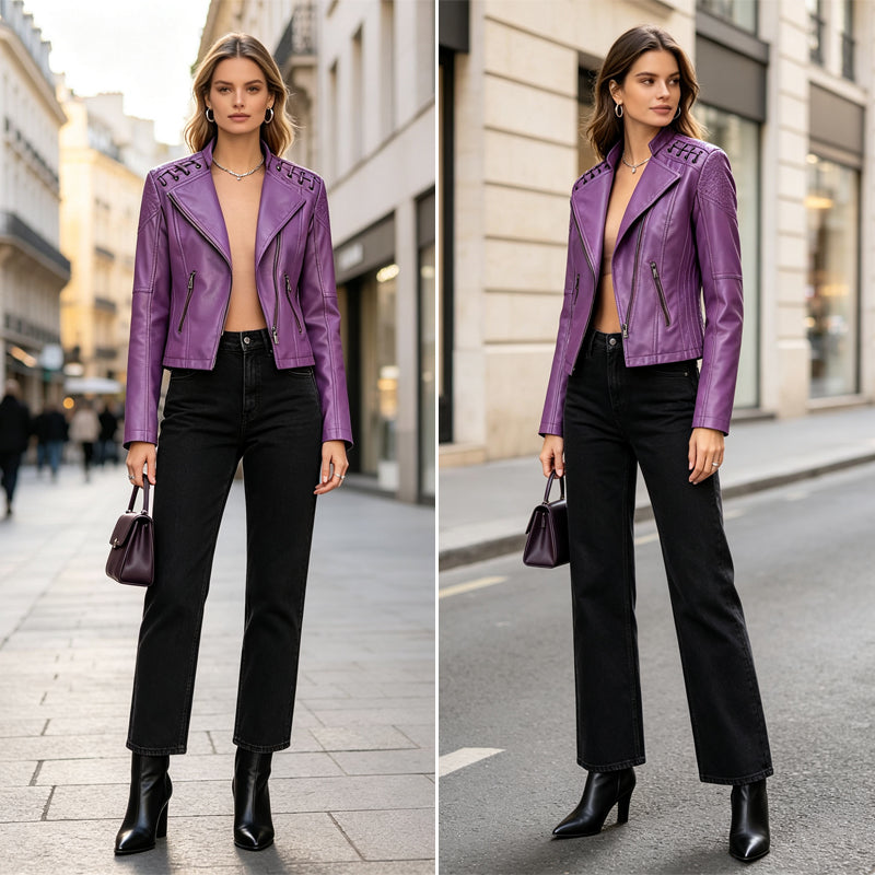 Women's Slim Fit Leather Jacket/Coat