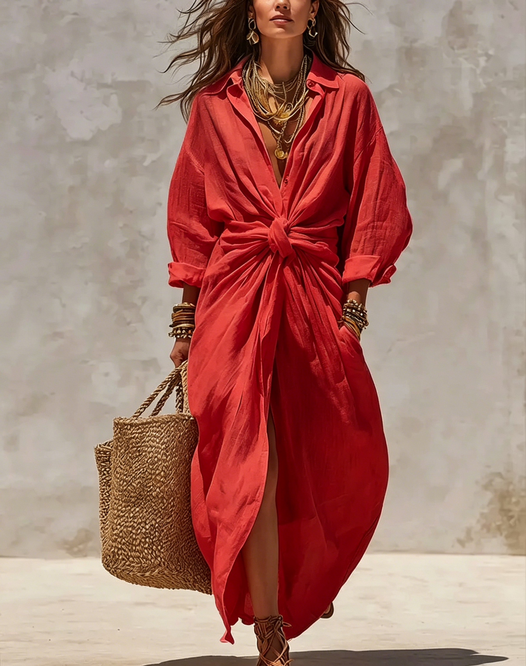 Women's Designer Cotton and Linen shirt dress