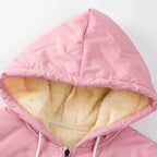 🔥 Autumn/Winter Women’s Fleece Hooded Jacket - Loose Fit, Zipper Closure, Long Sleeves, Warm Coat