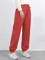 Women's Fleece Lined Solid Color Fashion Casual Pants