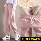Women's Fleece Lined Solid Color Fashion Casual Pants
