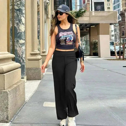 💘Women's High Waist Stretch Wide Leg Suit Pants