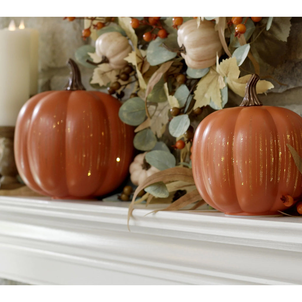 Starry Night Glowing Glass Pumpkin Lantern
