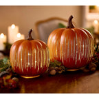 Starry Night Glowing Glass Pumpkin Lantern