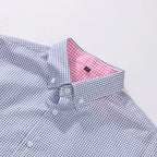 Men's Fitted Short-Sleeved Collared Button-Front Shirt