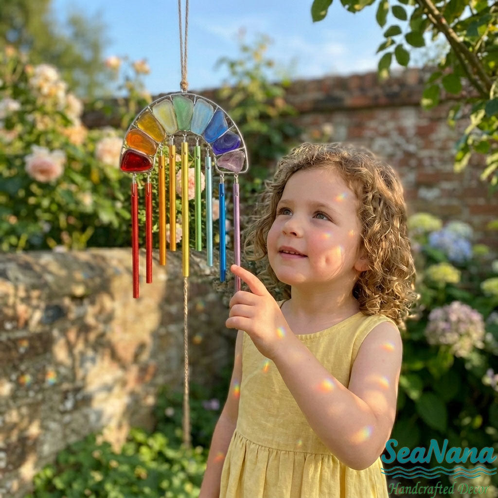 🌈Rainbow Magic in Sunlight! ✨-Handcrafted wind chimes