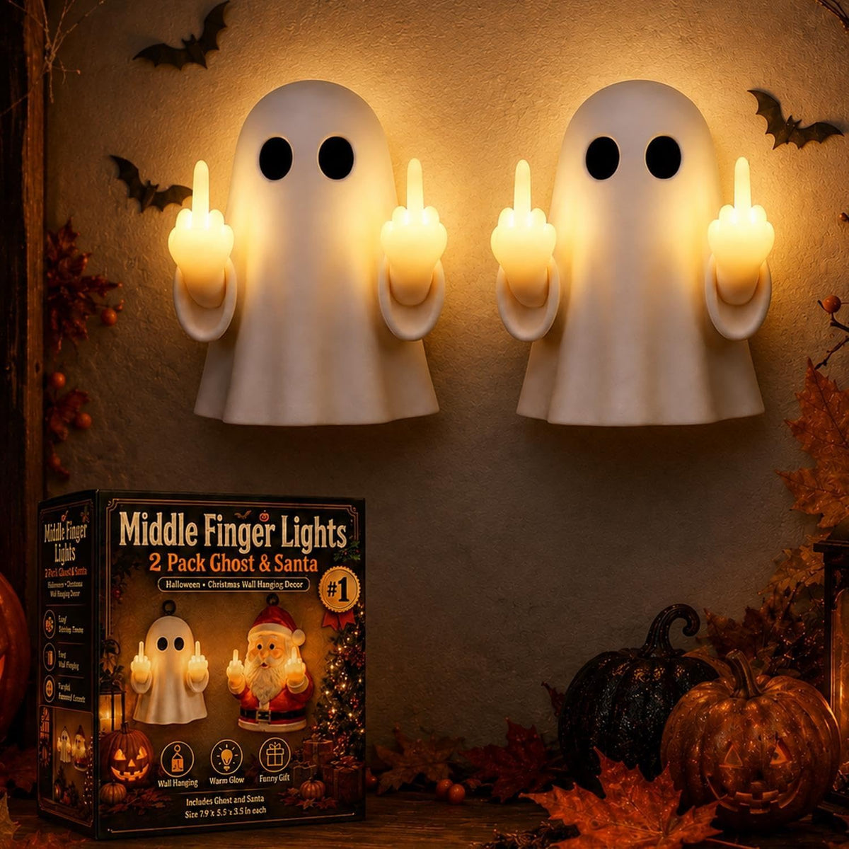 🎅 Santa 👻 Ghost Glowing Night Light 🔥 Now 50% OFF