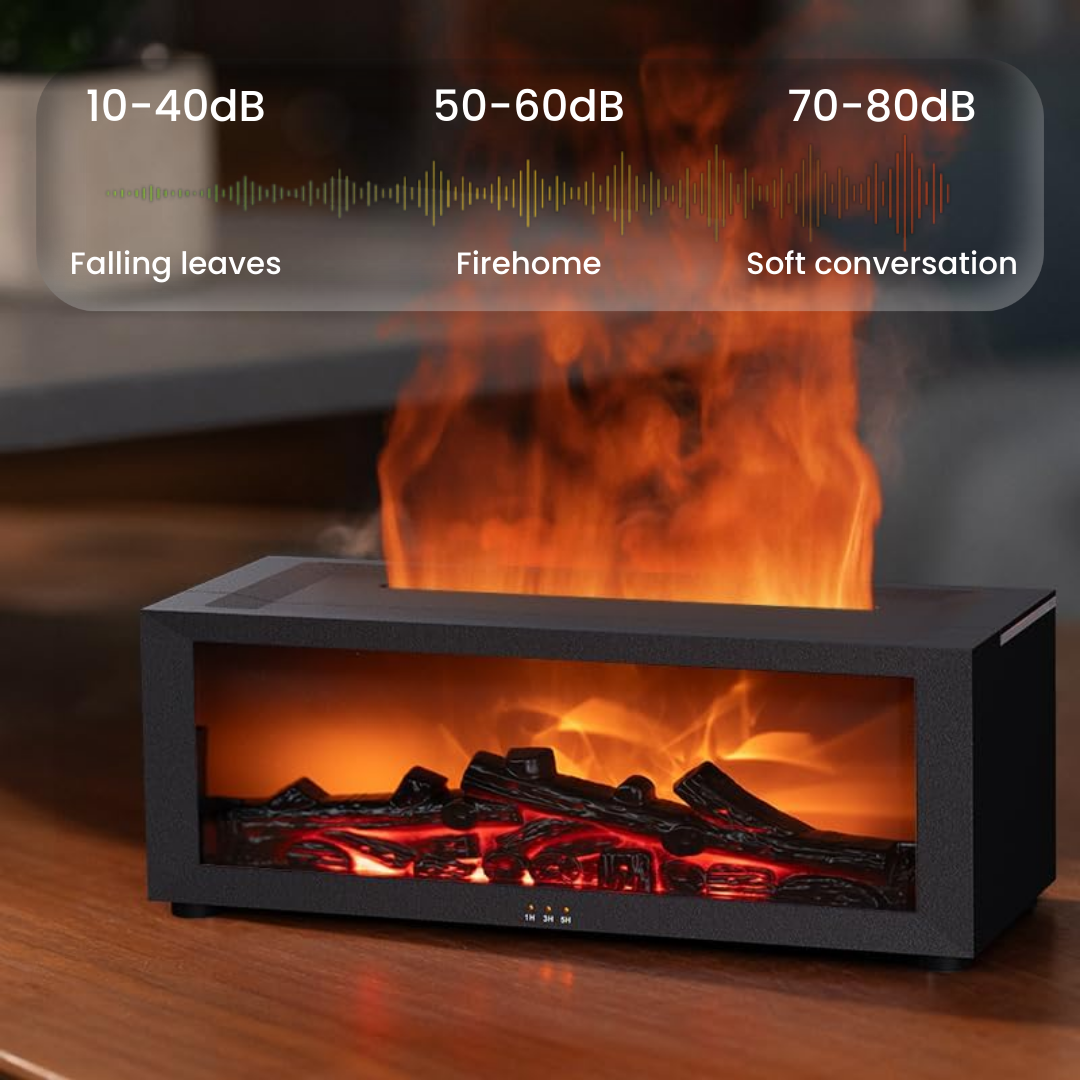 🔥 Fireplace-style simulated flame aromatherapy humidifier