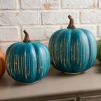 Starry Night Glowing Glass Pumpkin Lantern