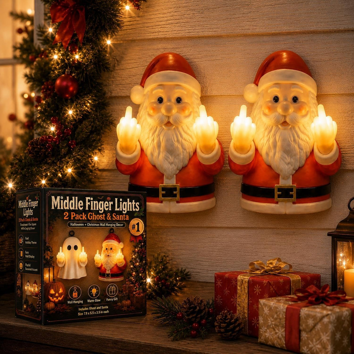 🎅 Santa 👻 Ghost Glowing Night Light 🔥 Now 50% OFF