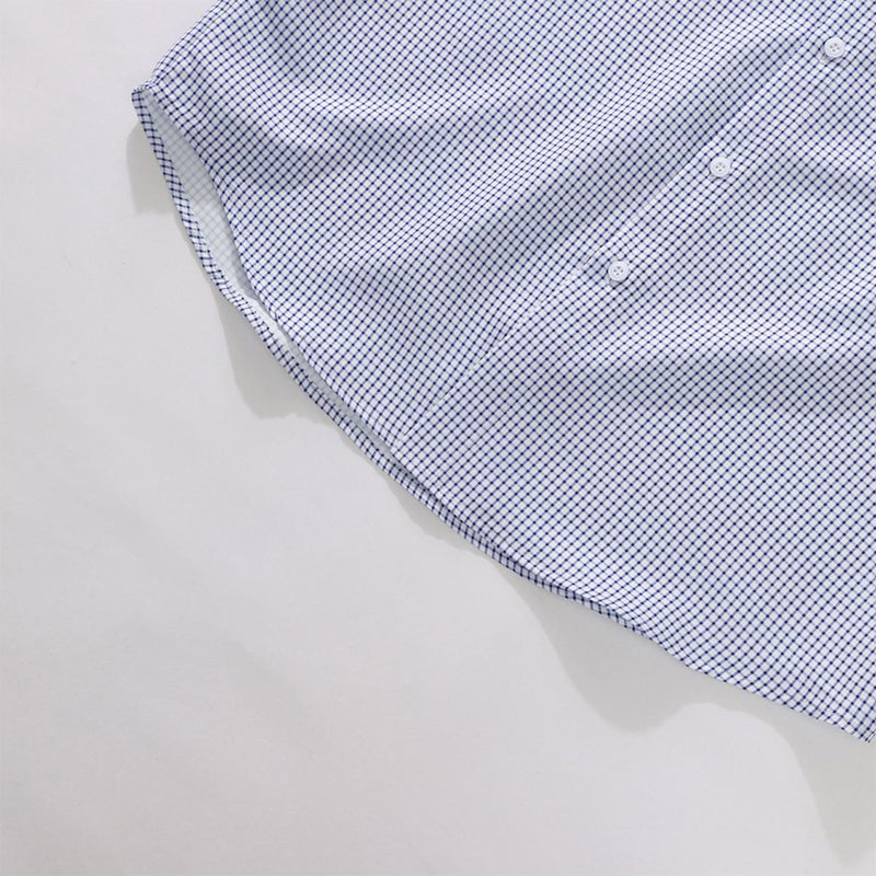 Men's Fitted Short-Sleeved Collared Button-Front Shirt