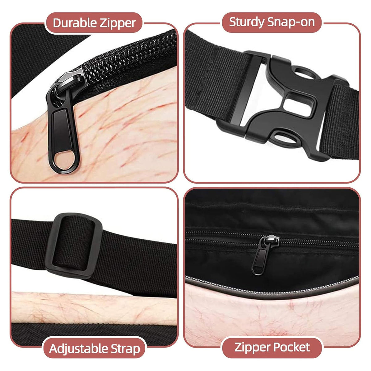 Fun Gifts, 3D Beer Belly Waist Bag, Waterproof, Unisex