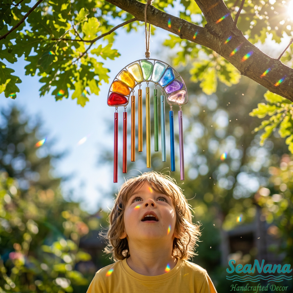 🌈Rainbow Magic in Sunlight! ✨-Handcrafted wind chimes