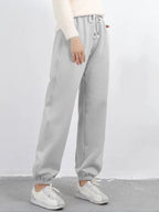 Women's Fleece Lined Solid Color Fashion Casual Pants