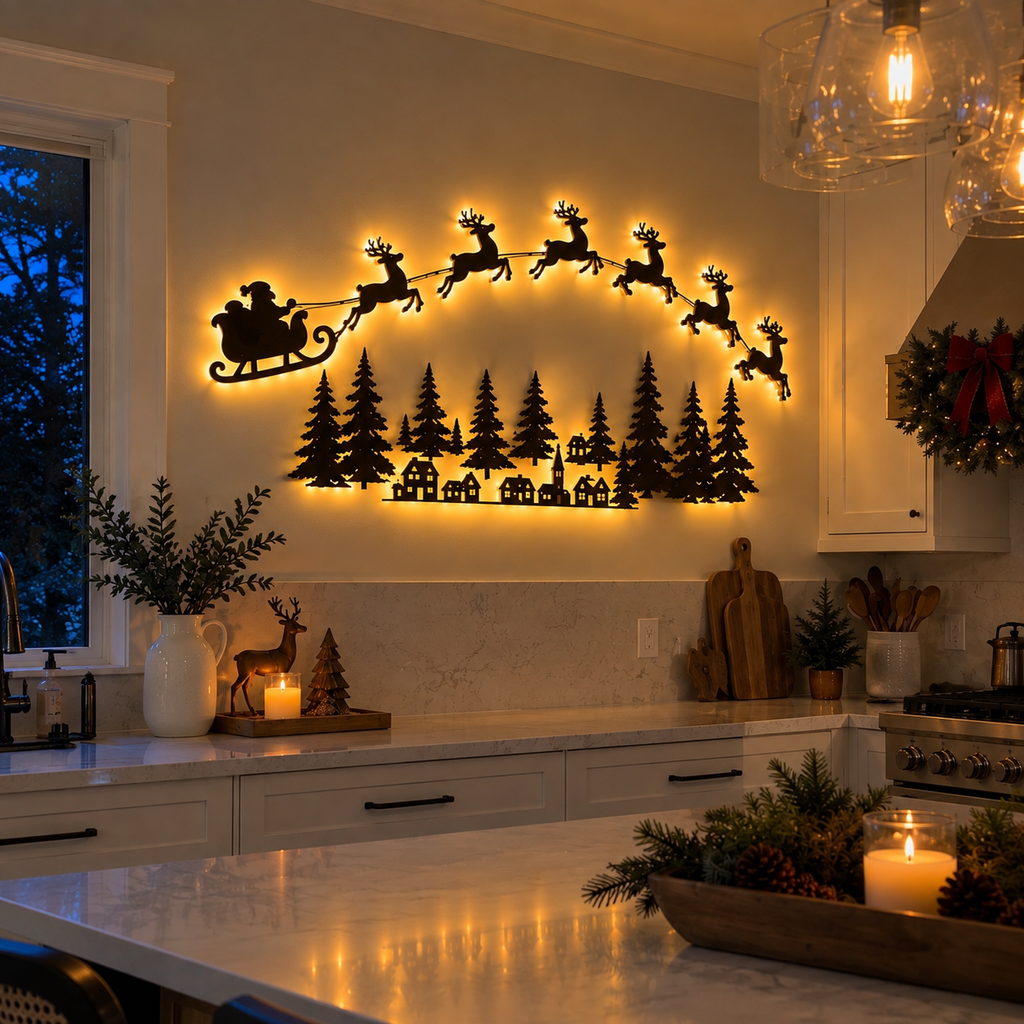 Santa Claus & Reindeer LED Decorative Lights