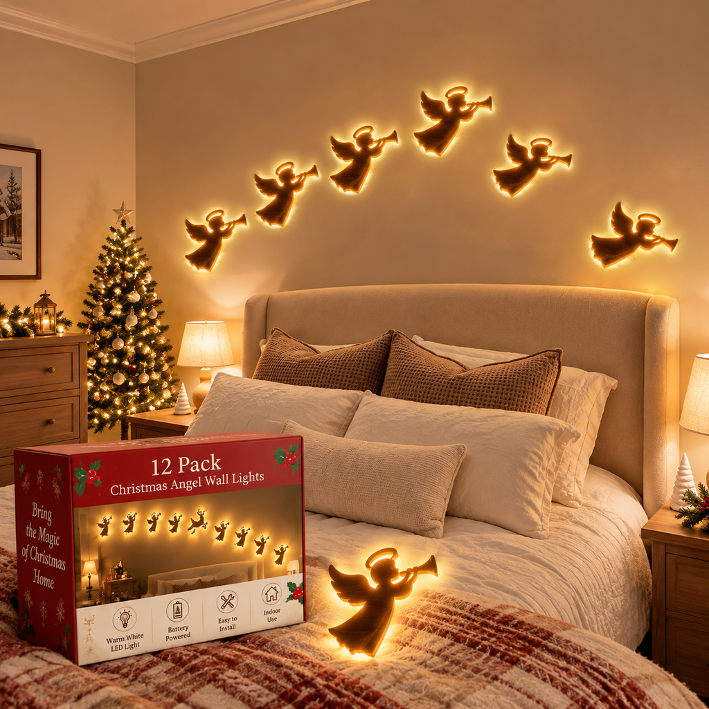✨ Christmas Angel Wall Lights – Create a Magical Holiday Glow in Your Home