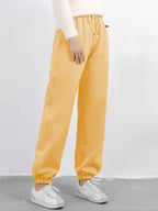 Women's Fleece Lined Solid Color Fashion Casual Pants