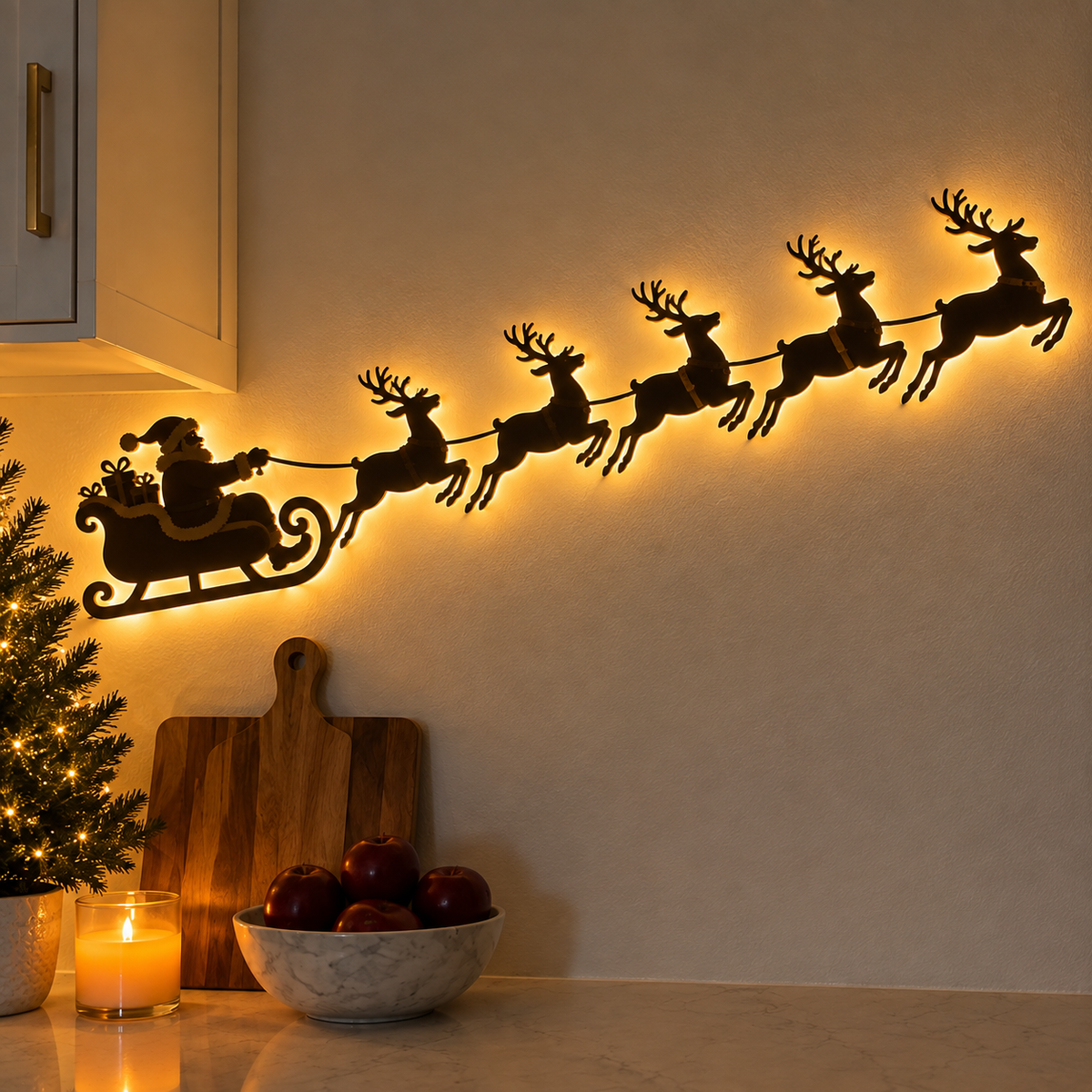 Santa Claus & Reindeer LED Decorative Lights