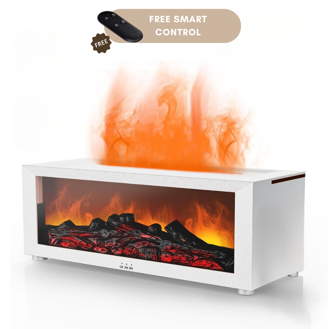 🔥 Fireplace-style simulated flame aromatherapy humidifier