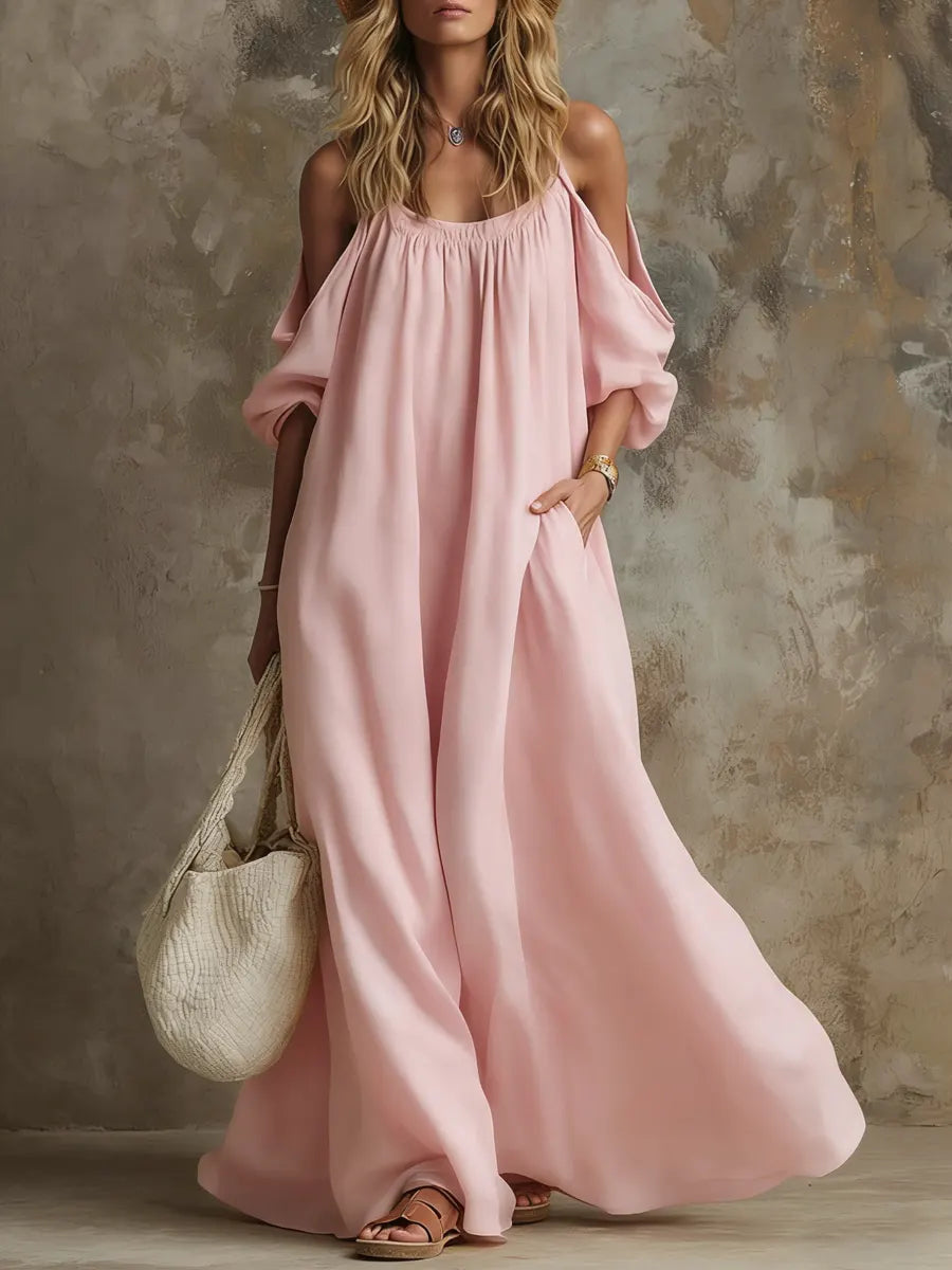 Relaxed Sensibility Vacation Style Cotton Linen Dress