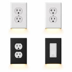 Outlet Wall Plate with LED Night Lights – No Batteries or Wires [UL FCC CSA Certified]