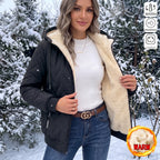 🔥 Autumn/Winter Women’s Fleece Hooded Jacket - Loose Fit, Zipper Closure, Long Sleeves, Warm Coat