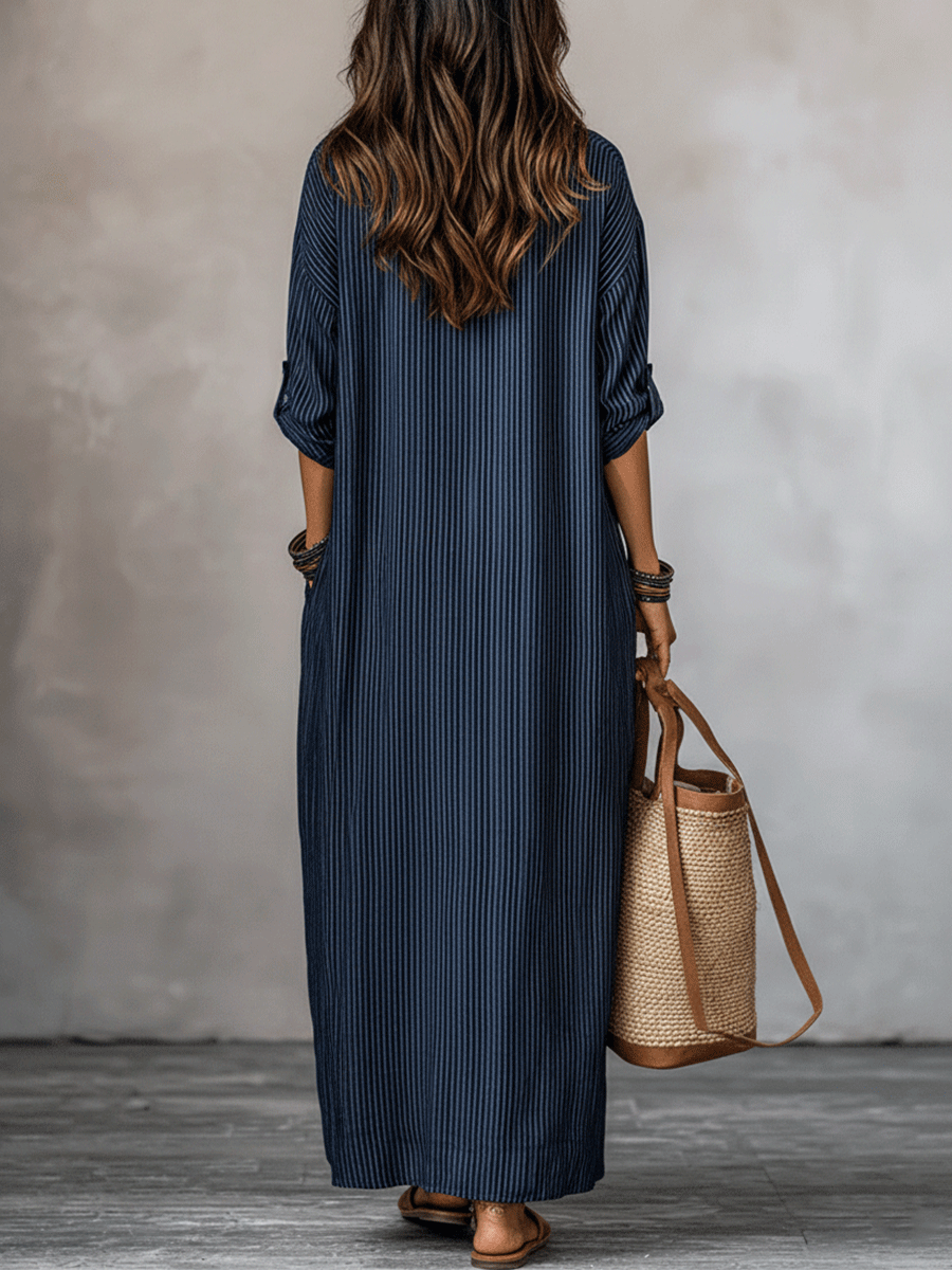 Women's Nomadic Indigo Loose-Fit Maxi Dress
