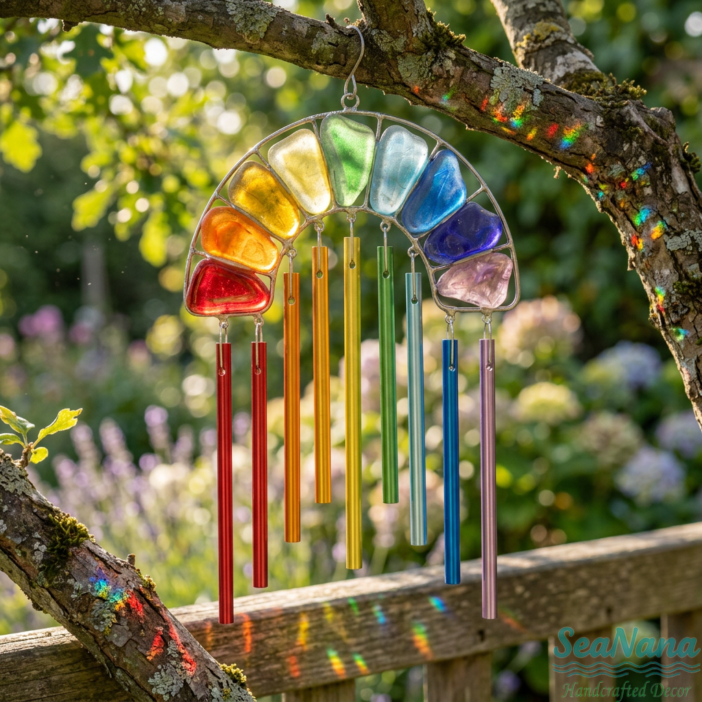 🌈Rainbow Magic in Sunlight! ✨-Handcrafted wind chimes