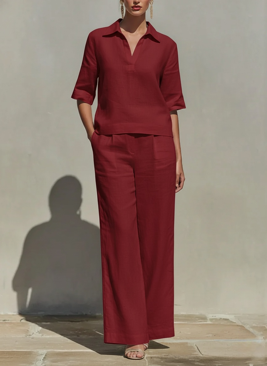 Women's Cotton-Linen Two-Piece Set