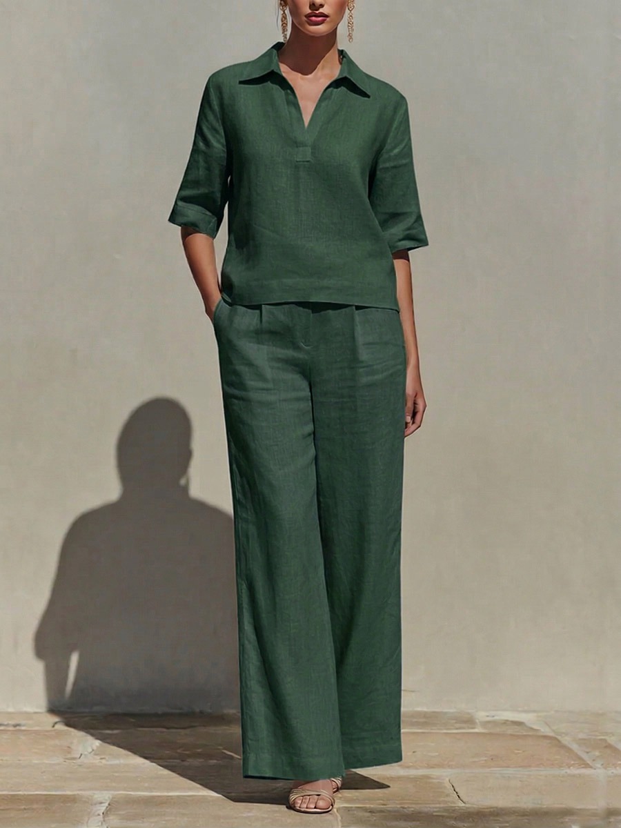 Women's Cotton-Linen Two-Piece Set