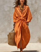 Women's Designer Cotton and Linen shirt dress