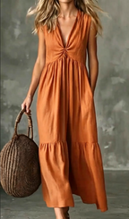 Sleeveless Flowy Long Dress